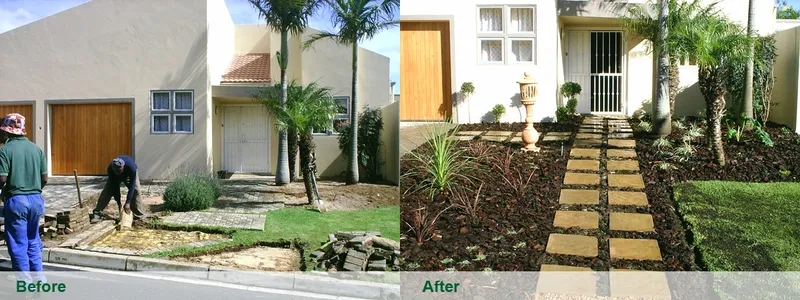 Before and after landscaping Cape Town