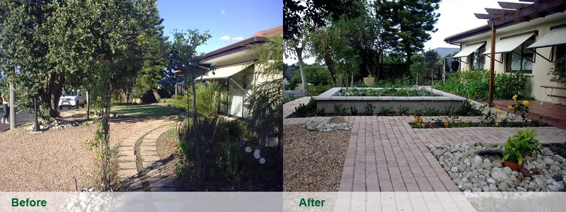 Before and after landscaping Cape Town