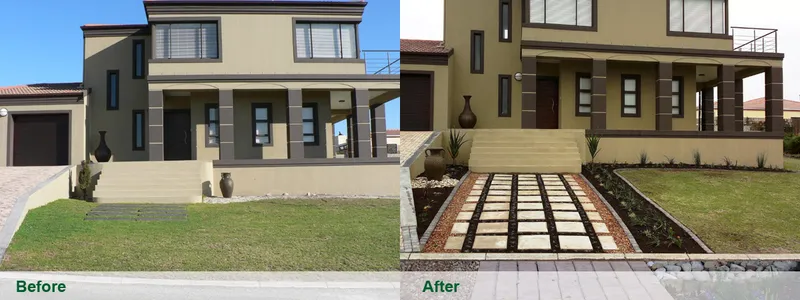 Before and after landscaping Cape Town